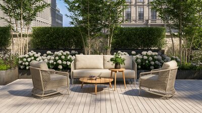 4 Seasons Outdoor Puccini Lounge Set with Zucca Tables