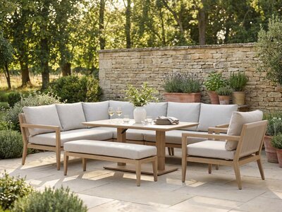 Bramblecrest Maine L-Shape Sofa with Rectangle Piston Table, Bench & Chair - image 1