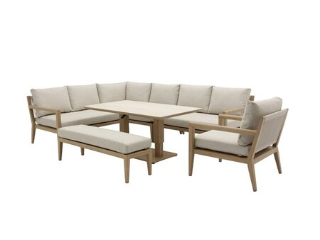 Bramblecrest Maine L-Shape Sofa with Rectangle Piston Table, Bench & Chair - image 2