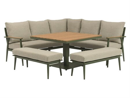 Bramblecrest RHS Wisley Sage Corner Sofa with Square Piston Adjustable Table & 2 Benches - image 2