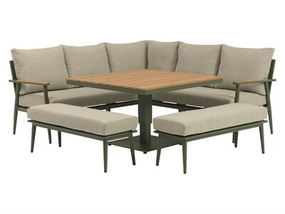 Bramblecrest RHS Wisley Sage Corner Sofa with Square Piston Adjustable Table & 2 Benches - image 2