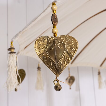 Cotton Parasol With Gold Details - image 3