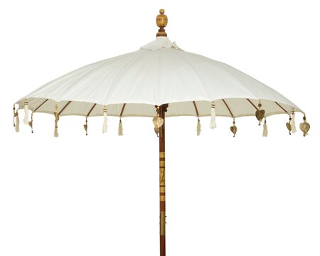 Cotton Parasol With Gold Details - image 1