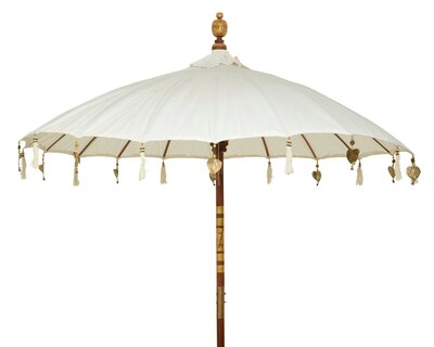 Cotton Parasol With Gold Details - image 1