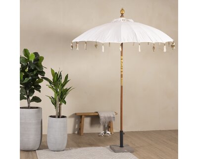 Cotton Parasol With Gold Details - image 2