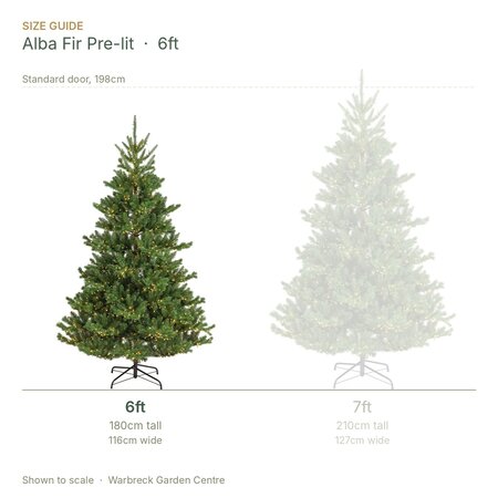 Everlands Alba Fir 6ft / 180cm Pre-Lit Artificial Christmas Tree - image 2