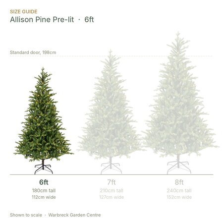 Everlands Allison Pine 6ft / 180cm Pre-Lit Artificial Christmas Tree - image 2