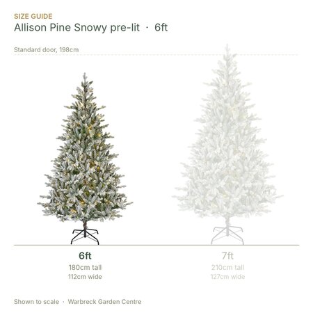 Everlands Allison Pine 6ft / 180cm Snowy Pre-Lit Artificial Christmas Tree - image 2