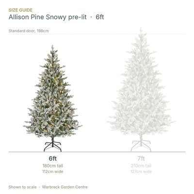 Everlands Allison Pine 6ft / 180cm Snowy Pre-Lit Artificial Christmas Tree - image 2