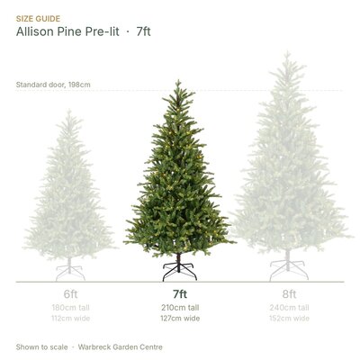 Everlands Allison Pine 7ft / 210cm Pre-Lit Artificial Christmas Tree - image 2