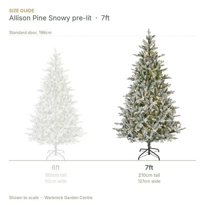 Everlands Allison Pine 7ft / 210cm Snowy Pre-Lit Artificial Christmas Tree - image 2