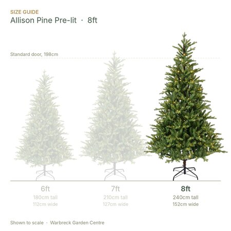 Everlands Allison Pine 8ft / 240cm Pre-Lit Artificial Christmas Tree - image 2