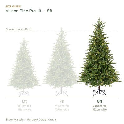 Everlands Allison Pine 8ft / 240cm Pre-Lit Artificial Christmas Tree - image 2