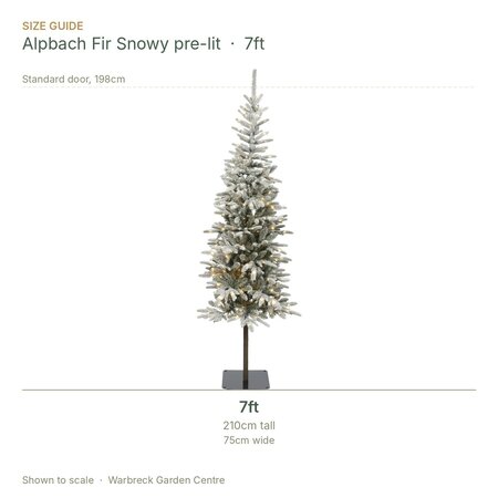 Everlands Alpbach Fir 7ft / 210cm Snowy Pre-Lit Artificial Christmas Tree - image 2