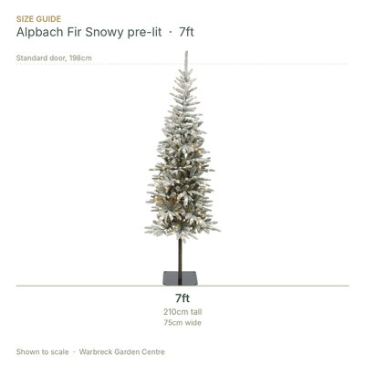 Everlands Alpbach Fir 7ft / 210cm Snowy Pre-Lit Artificial Christmas Tree - image 2