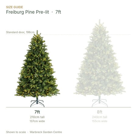 Everlands Freiburg Pine 7ft / 210cm Pre-Lit Artificial Christmas Tree - image 2