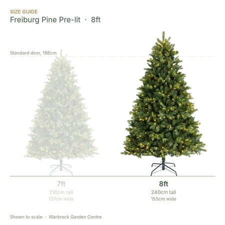 Everlands Freiburg Pine 8ft / 240cm Pre-Lit Artificial Christmas Tree - image 2