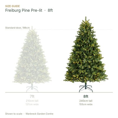 Everlands Freiburg Pine 8ft / 240cm Pre-Lit Artificial Christmas Tree - image 2
