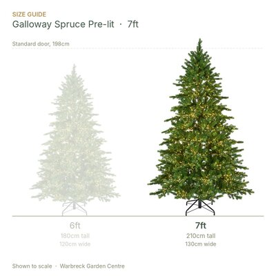 Everlands Galloway Spruce 7ft / 210cm Pre-Lit Artificial Christmas Tree - image 2
