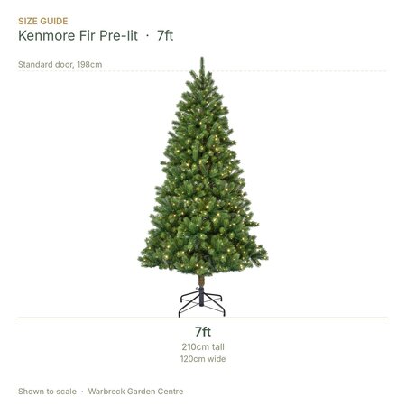Everlands Kenmore Fir 7ft / 210cm Pre-Lit Artificial Christmas Tree - image 2