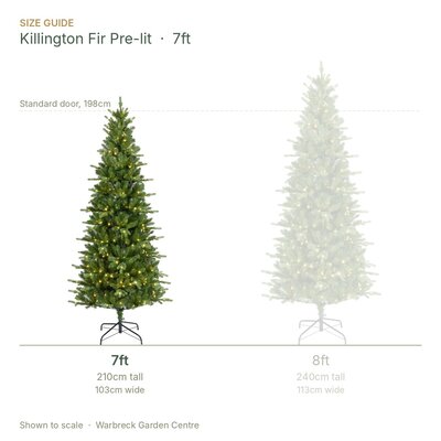 Everlands Killington Fir 7ft / 210cm Pre-Lit Artificial Christmas Tree - image 2