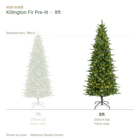 Everlands Killington Fir 8ft / 240cm Pre-Lit Artificial Christmas Tree - image 2