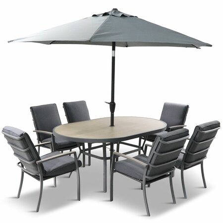 Monza 6 Seat Set with 3m Parasol - image 2