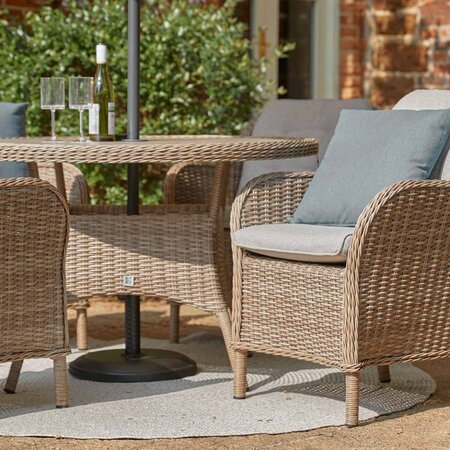 ST TROPEZ 4 SEAT DINING SET W 2.5M PARASOL - SAND - image 2