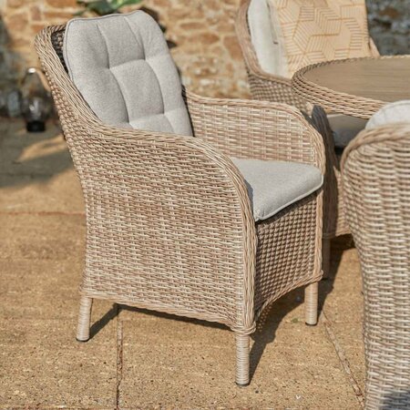 St Tropez Sand 8 Seat Dining Set with Lazy Susan and 3.0m Parasol - image 4
