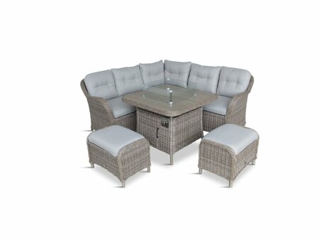 St Tropez Sand Compact Dining Modular with Gas Firepit Table - image 1
